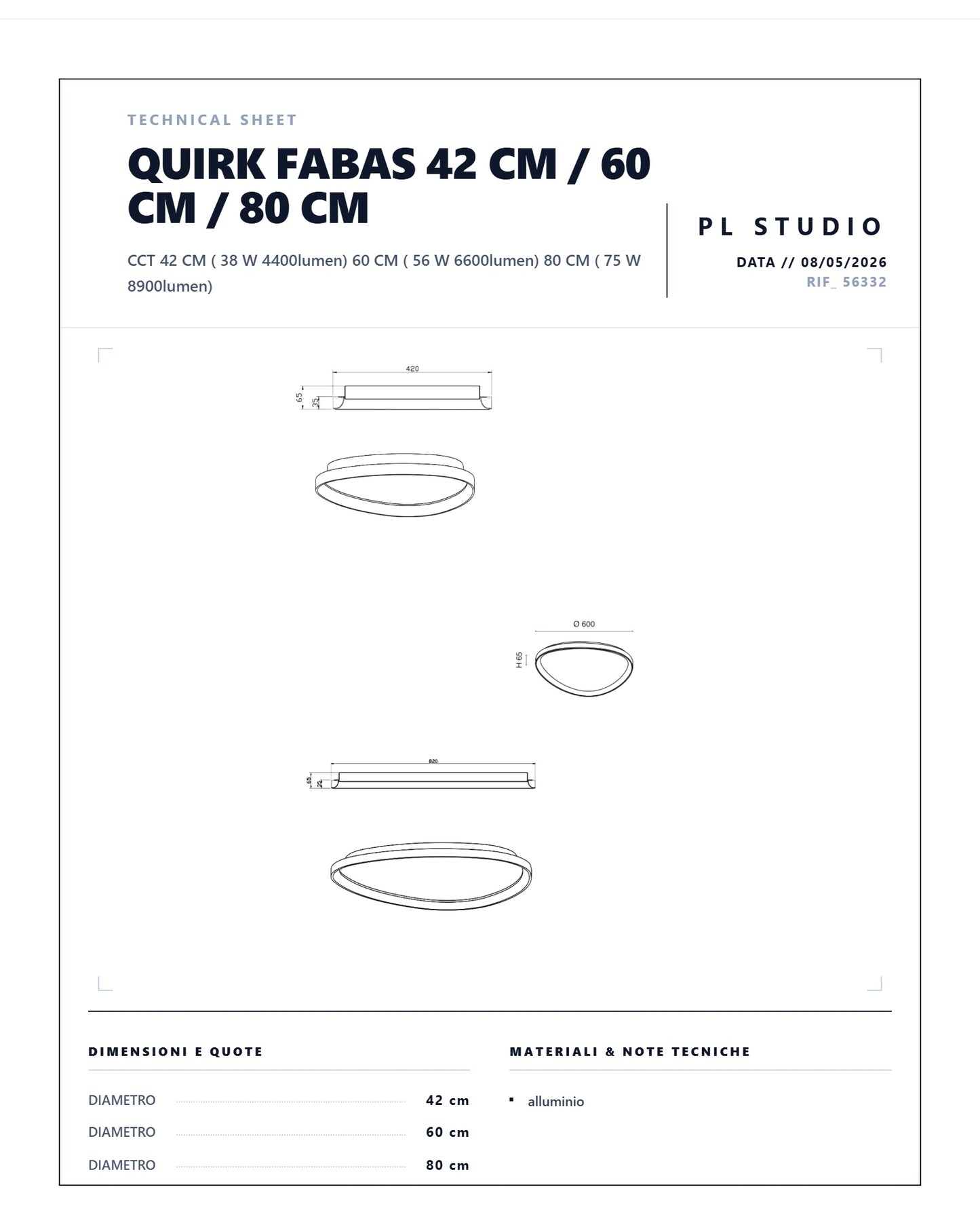 Plafoniera Quirk in metallo e metacrilato Fabas