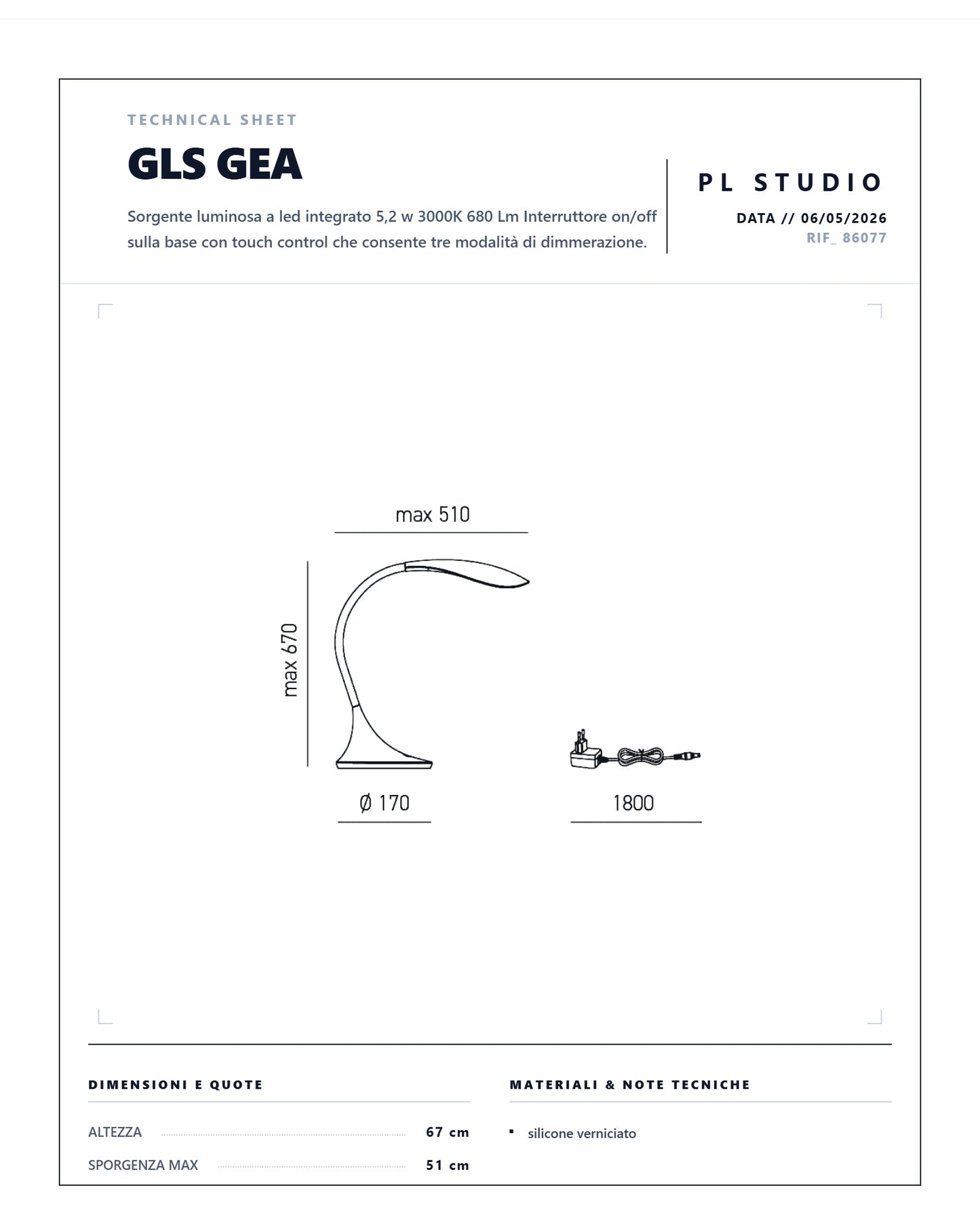 Lampada da Scrivania GEA LUCE Led