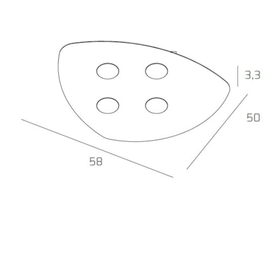 PLAFONIERA SHAPE TOPLIGHT GX53 SABBIA/BIANCA/GRIGIO