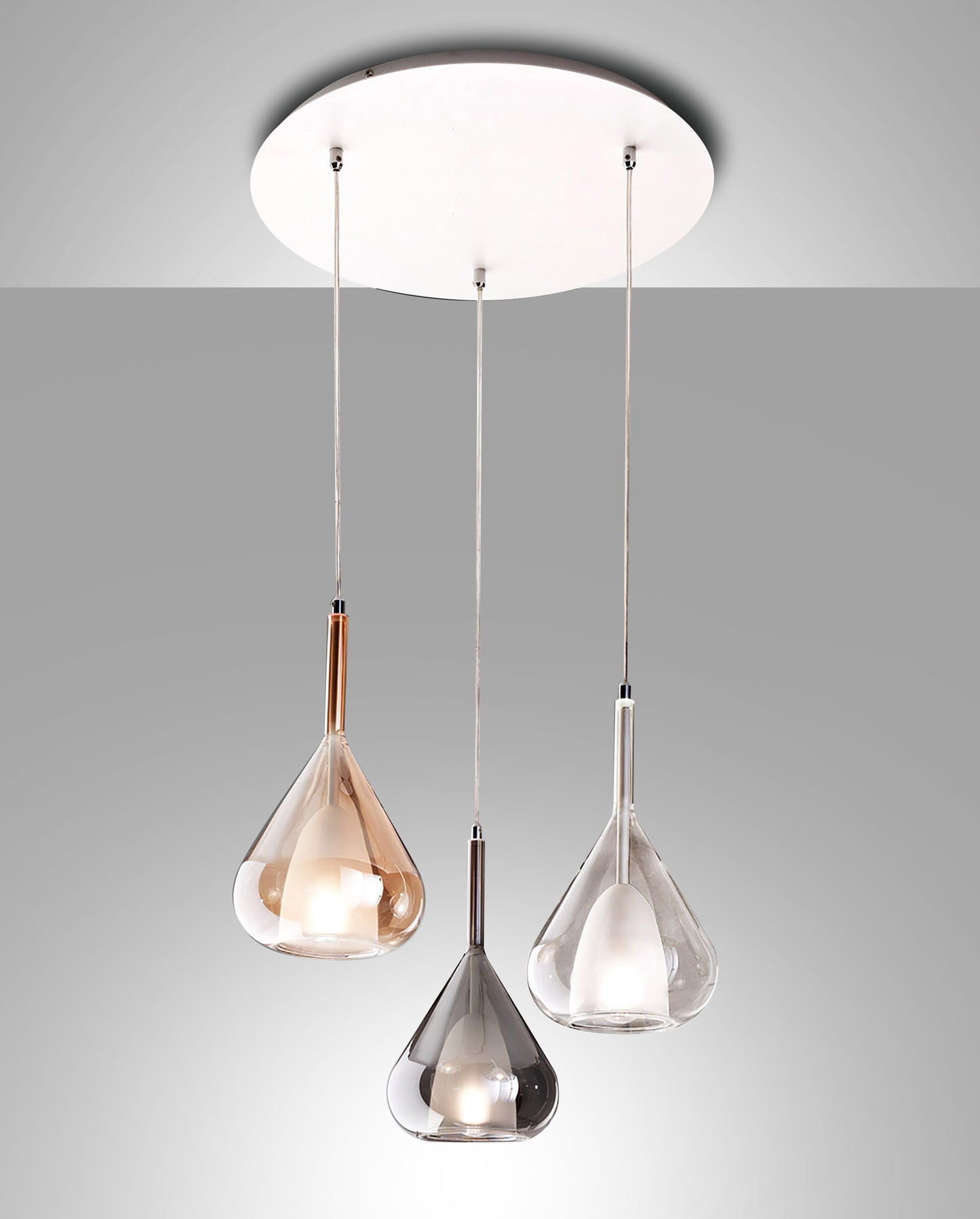 LAMPADARIO A MULTISOSPENSIONE FABAS LILA