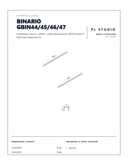 BINARIO GEA LED 48 VOLT GBIN44 / GBIN45 / GBIN46 / GBIN47