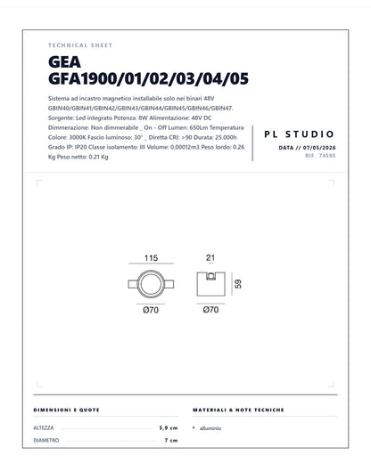 MODULO LED GEA PER BINARIO MAGNETICO GFA1900 / GFA1901 / GFA1902 / GFA1903 / GFA1904 / GFA1905