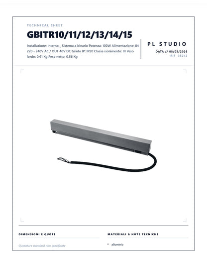 ALIMENTATORE 100 W NON DIMMERABILE AD INCASTRO MAGNETICO DIRETTO PER BINARI GEA MAGNETICI DA INCASSO O DA SUPERFICIE