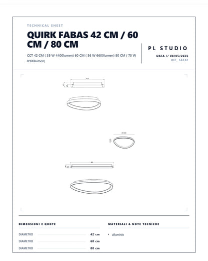 Plafoniera Quirk in metallo e metacrilato Fabas