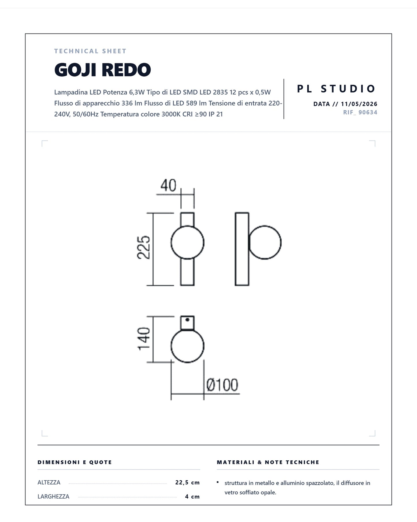 APPLIQUE REDO GOJI LED