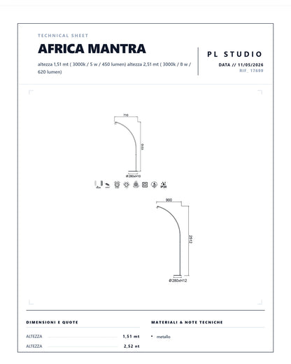 PIANTANA AD ARCO AFRICA MANTRA LED 3000k