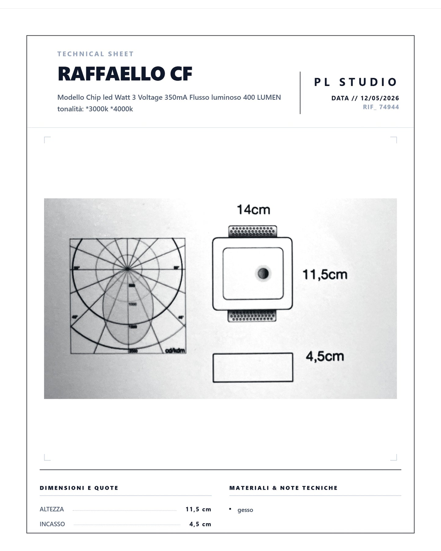 SEGNAPASSI DA INCASSO A LED RAFFAELLO CF