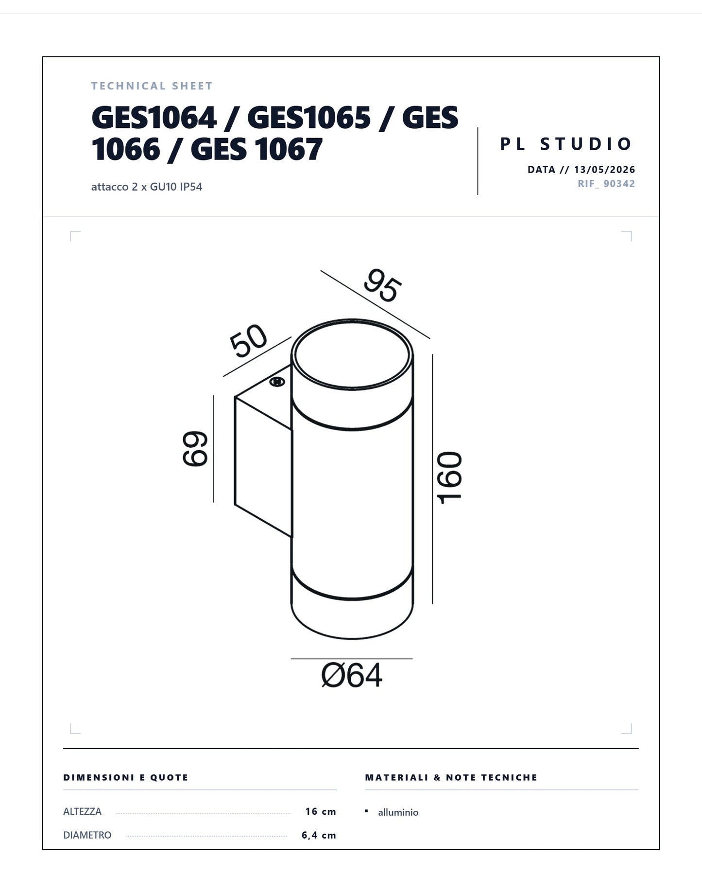 APPLIQUE BIEMISSIONE GEALUCE GU10 GES1064/GES1065/GES1066/GES1067