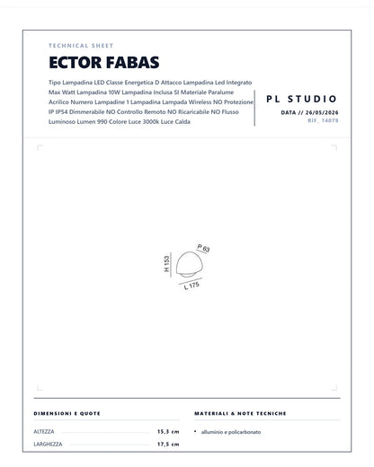 APPLIQUE ESTERNO FABAS ECTOR LED 10W