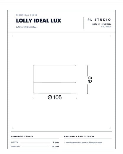 APPLIQUE IN VETRO IDEAL LUX LOLLY