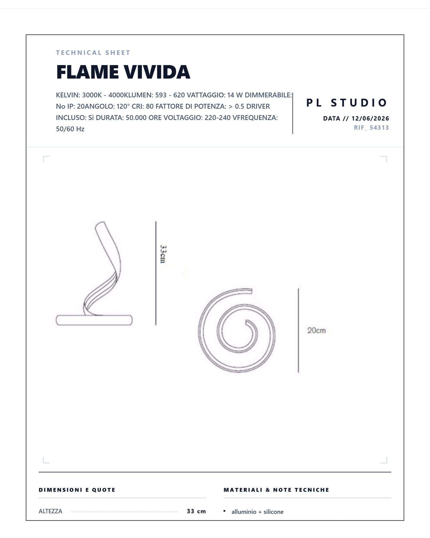 LUME LED FLAME VIVIDA CCT 14W