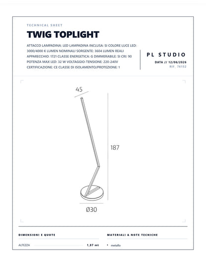 PIANTANA LED TWING TOPLIGHT DIMMERABILE