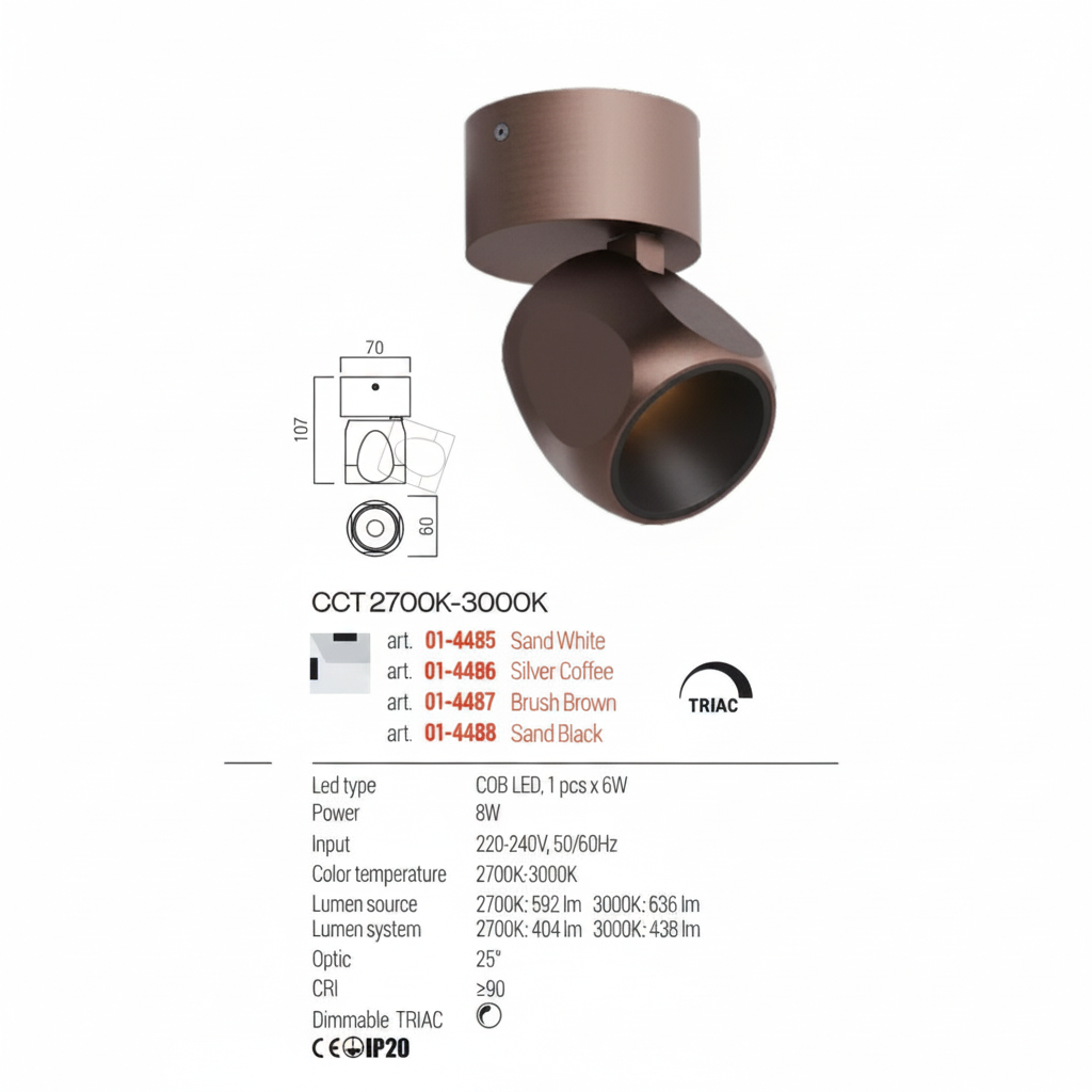CRISP REDO FARETTO ORIENTABILE IN ALLUMINIO LED DIMMERABILE MODERNO