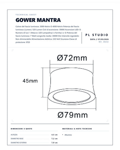 SPOT LED GOWER MANTRA LED