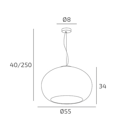 SOSPENSIONE A CUPOLA IN VETRO CASPER TOPLIGHT