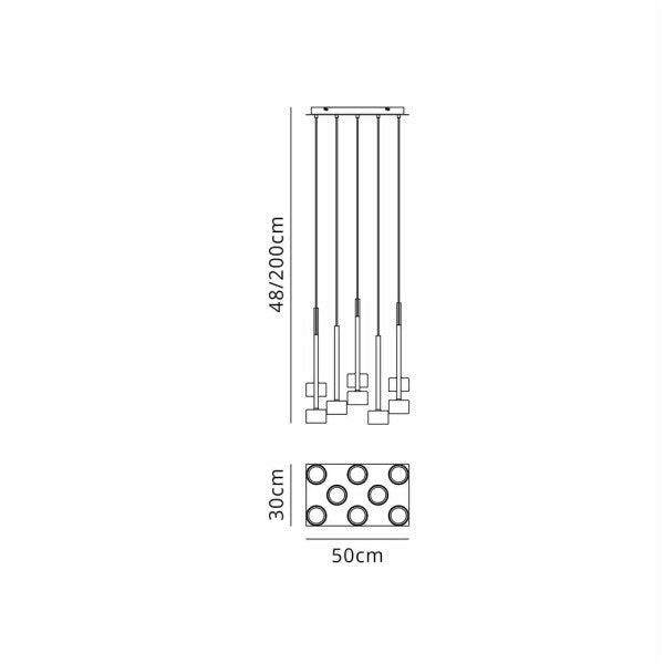 SOSPENSIONE MULTICOLOR MANTRA TONIC 8 LUCI GX53