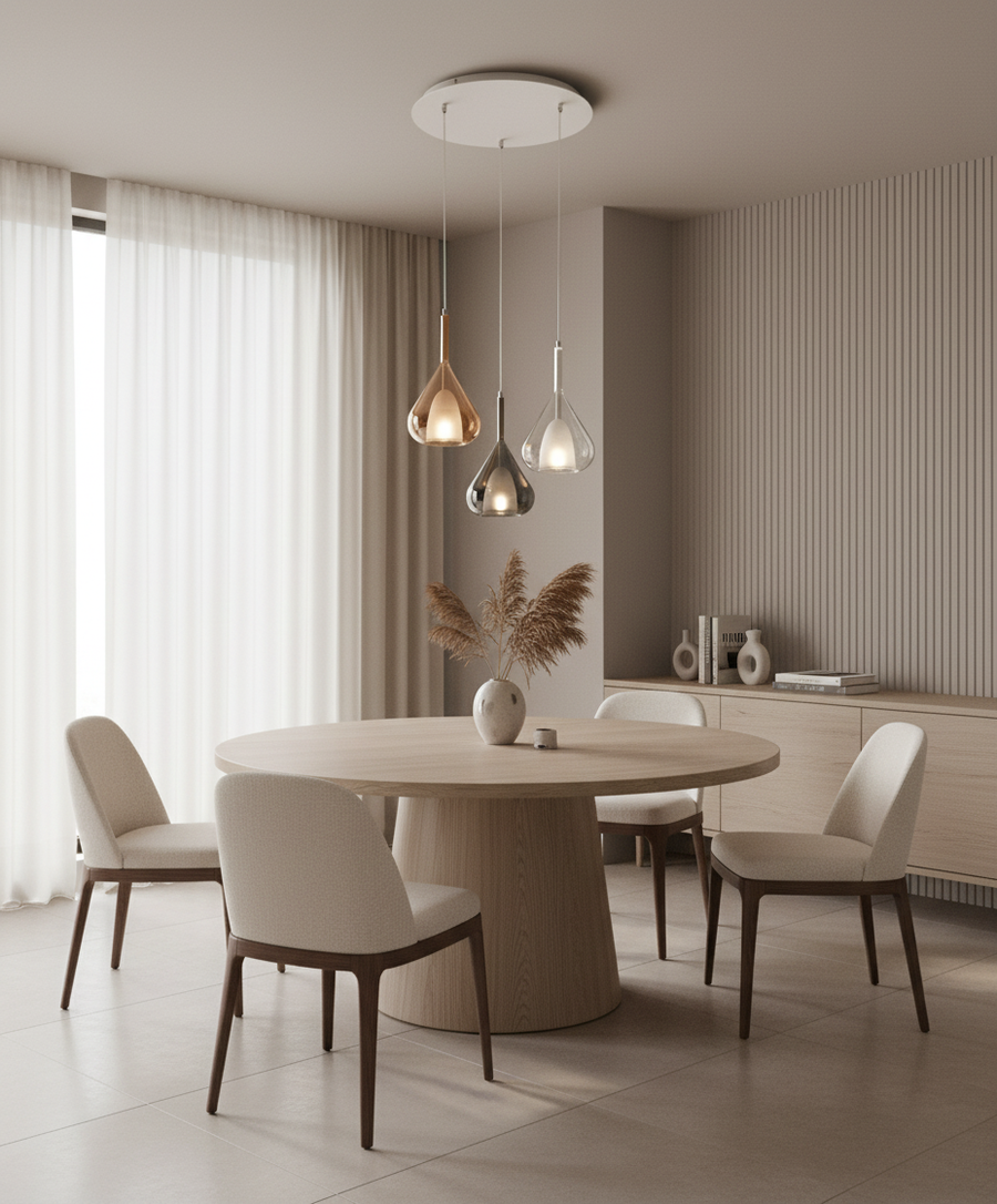 LAMPADARIO A MULTISOSPENSIONE FABAS LILA