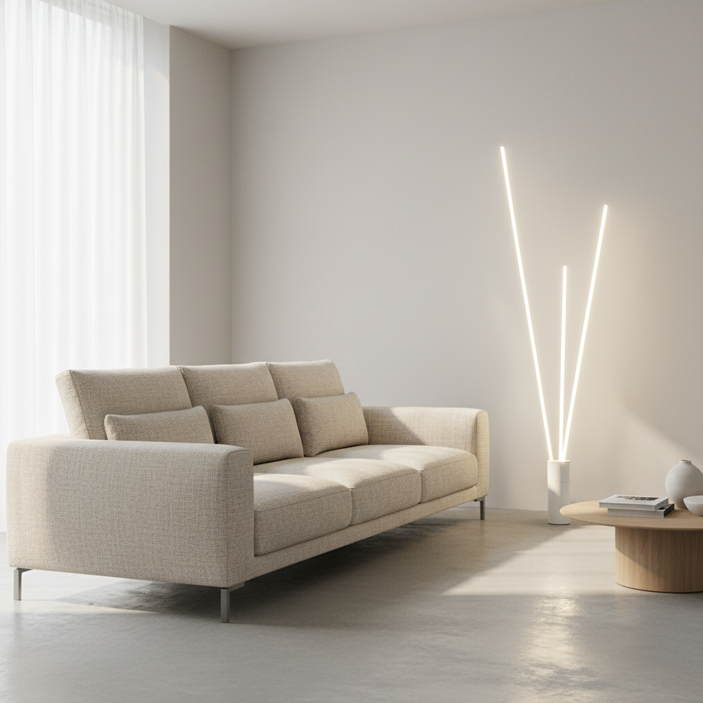 Lampada da Terra MANTRA – Metallo Nero 3 Bacchette LED 3000K