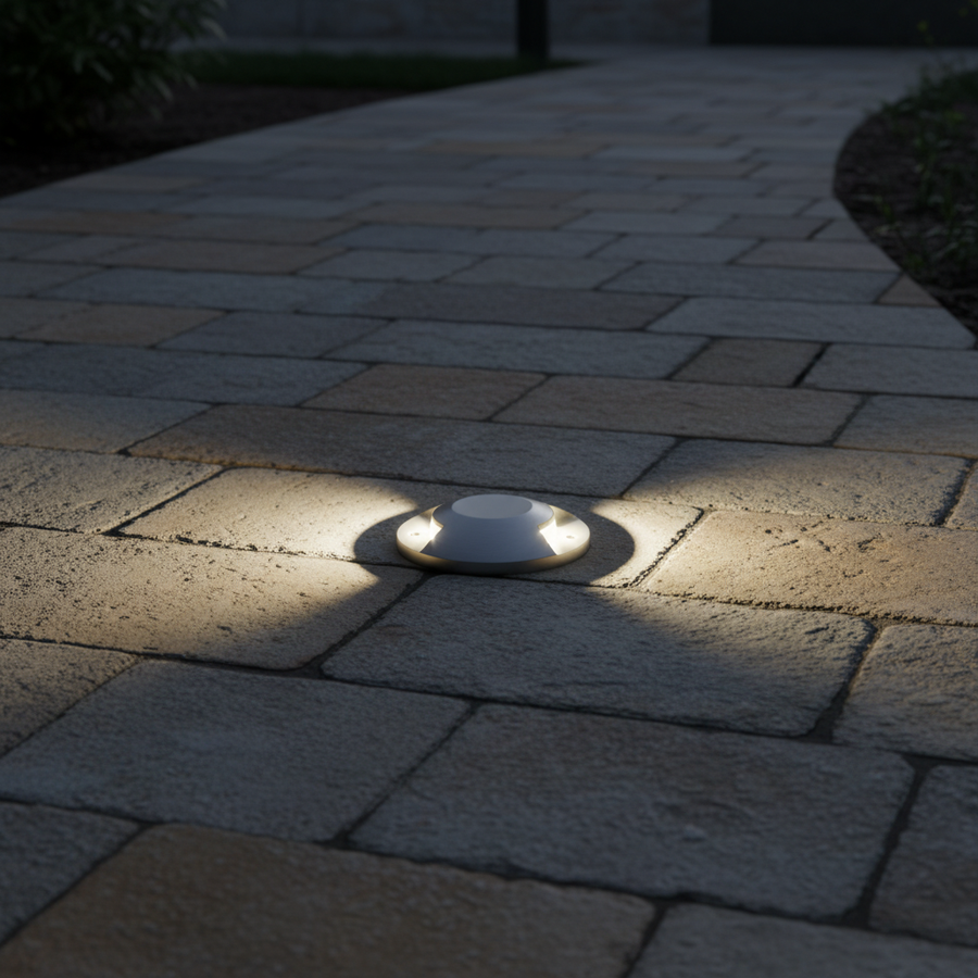 XPUCK REDO SEGNAPASSO DA INCASSO ROTONDO IP67 LED IN ALLUMINIO ANTRACITE