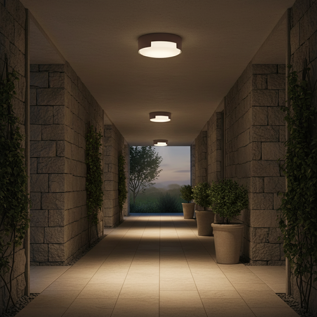 PLAFONIERA PER ESTERNO SKOR TONDA LED REDO
